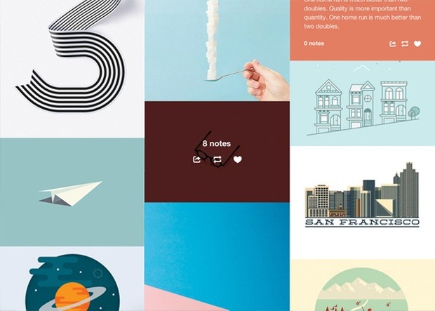Aura - Responsive grid based flat tumblr theme