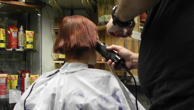 14 Lucia: Medium hair, short boyish cut, undercut & headshave