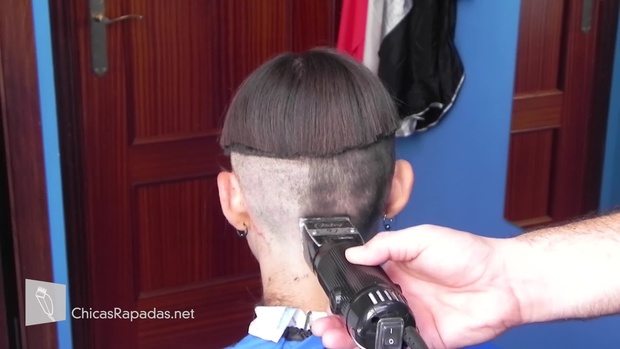 04 Olga: Long hair, bob, bangs, bowl, buzzed & brows-headshave