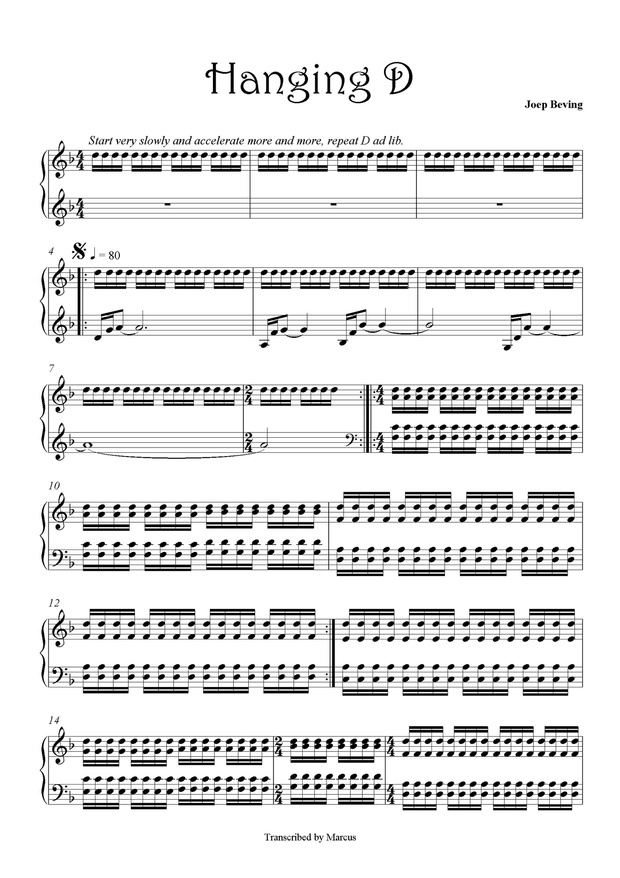 Joep Beving - 3 transcriptions for piano solo - Ab Ovo, Kawakaari, Hanging D