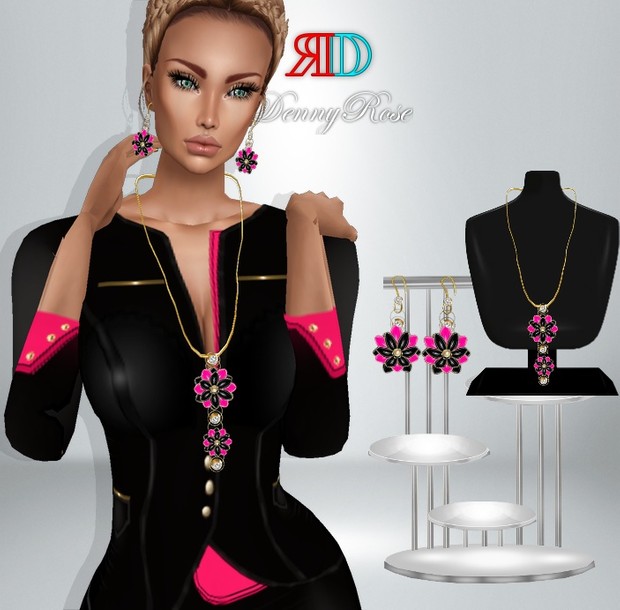 set jewelry rose MESH