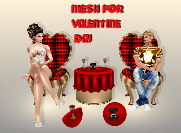 CHAIR-TABLE+RING VALENTINE MESH