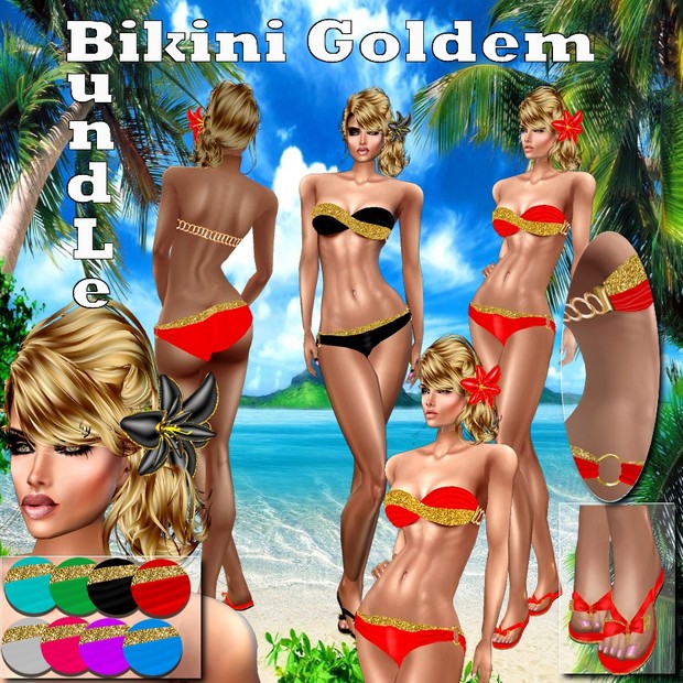 BUNDLE BIKINI GOLDEN TEXTURE