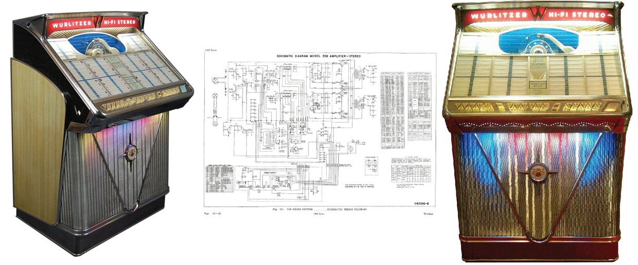 Wurlitzer 2400 Series 538 Amplifier Schematic Hi-Resol - jukeboxmanuals.com