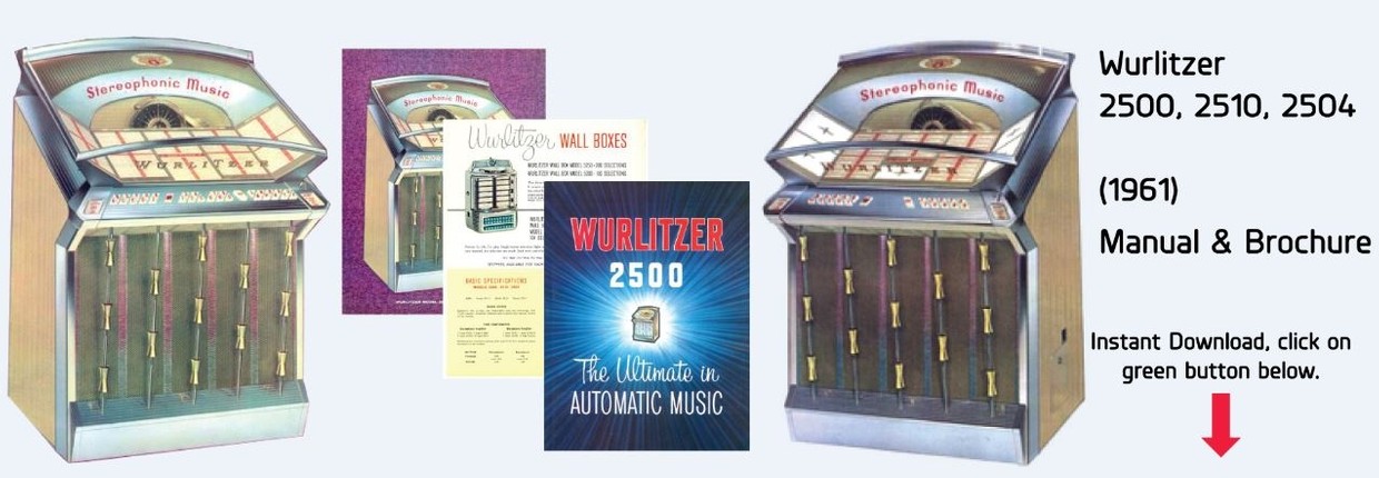 Wurlitzer 2500-2510 2504 Jukebox Manual