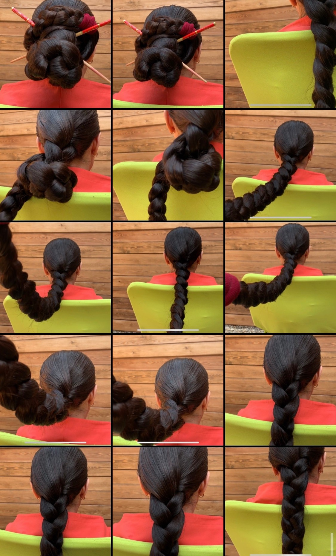 Oil hair. Bun and braid oil. 12.30 minutes 022Mila