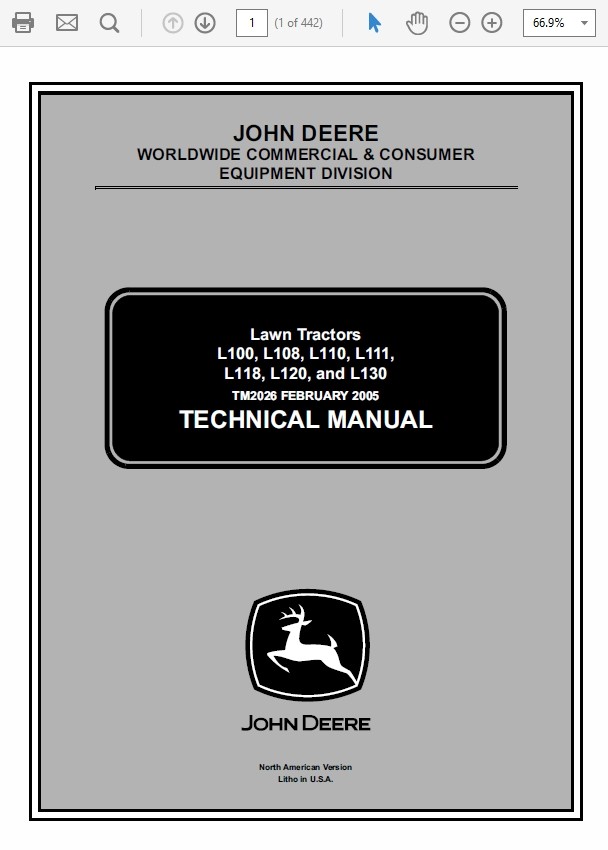 John Deere L100, L108, L110, L111, L118, L120, L130 L - The Repair Manual