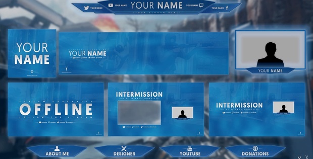 Twitch / Hitbox livestream template pack #2