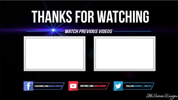 clean outro template psd and sony vegas file