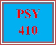 PSY 410 Week 1 Week One Assignment Worksheet