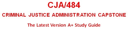 CJA484 Week 1 Criminal Justice Trends Paper