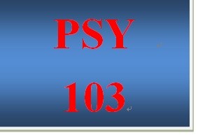 PSY 103 Week 1 Origins of Psychology and Research Methods Worksheet