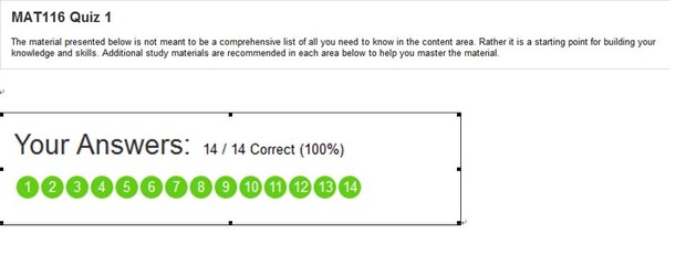 MAT 116 Week 1 Quiz (2015 Latest Version | Got 100% Scoe | A+ Study Guide)