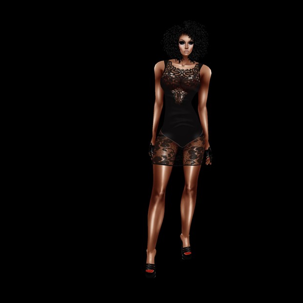 05 Black lace dress mini