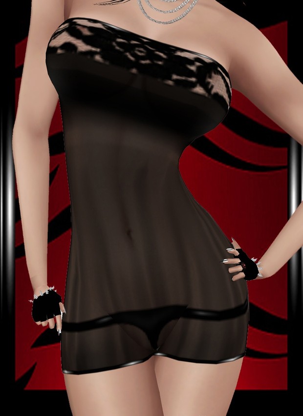 Black sheer babydoll