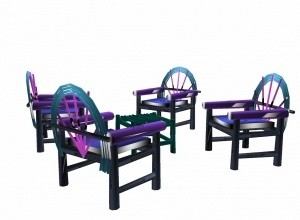 4 chair + table mesh