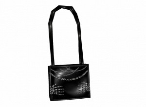 Black pvc bone hands purse/handbag
