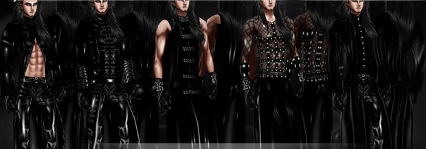 Long black PVC Coat Pack