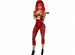03red Dress&Outfit-PVC black and red