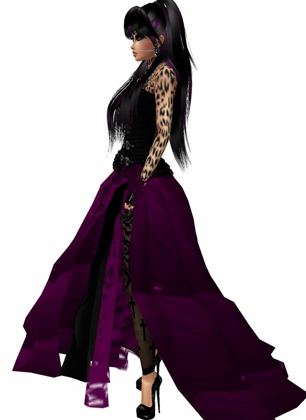 Angel Dress purple black