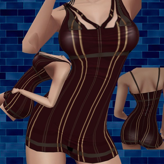 Red striped minidress