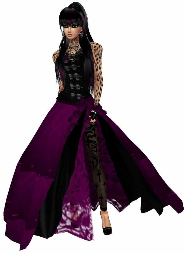 Angel Dress purple black