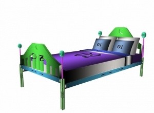 Bed with pillows MESH