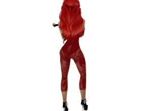 03red Dress&Outfit-PVC black and red
