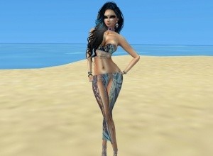 Blue oriental dance outfit AP