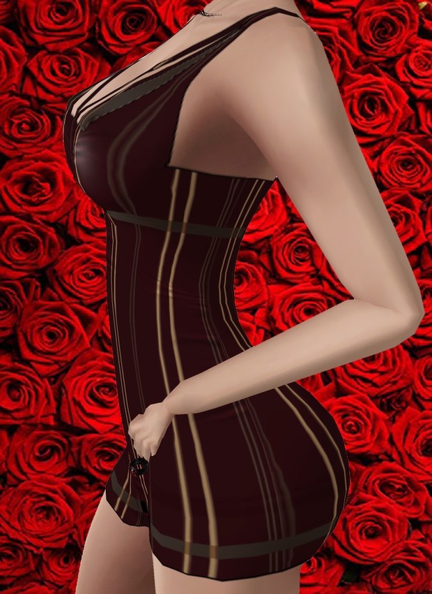 Red striped minidress