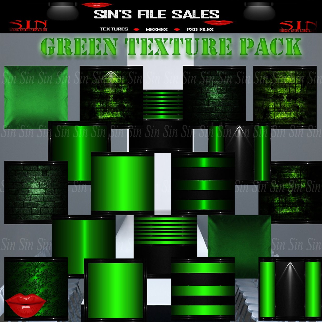 Green Texture Pack * 19 Textures IMVU Shop and File Sales