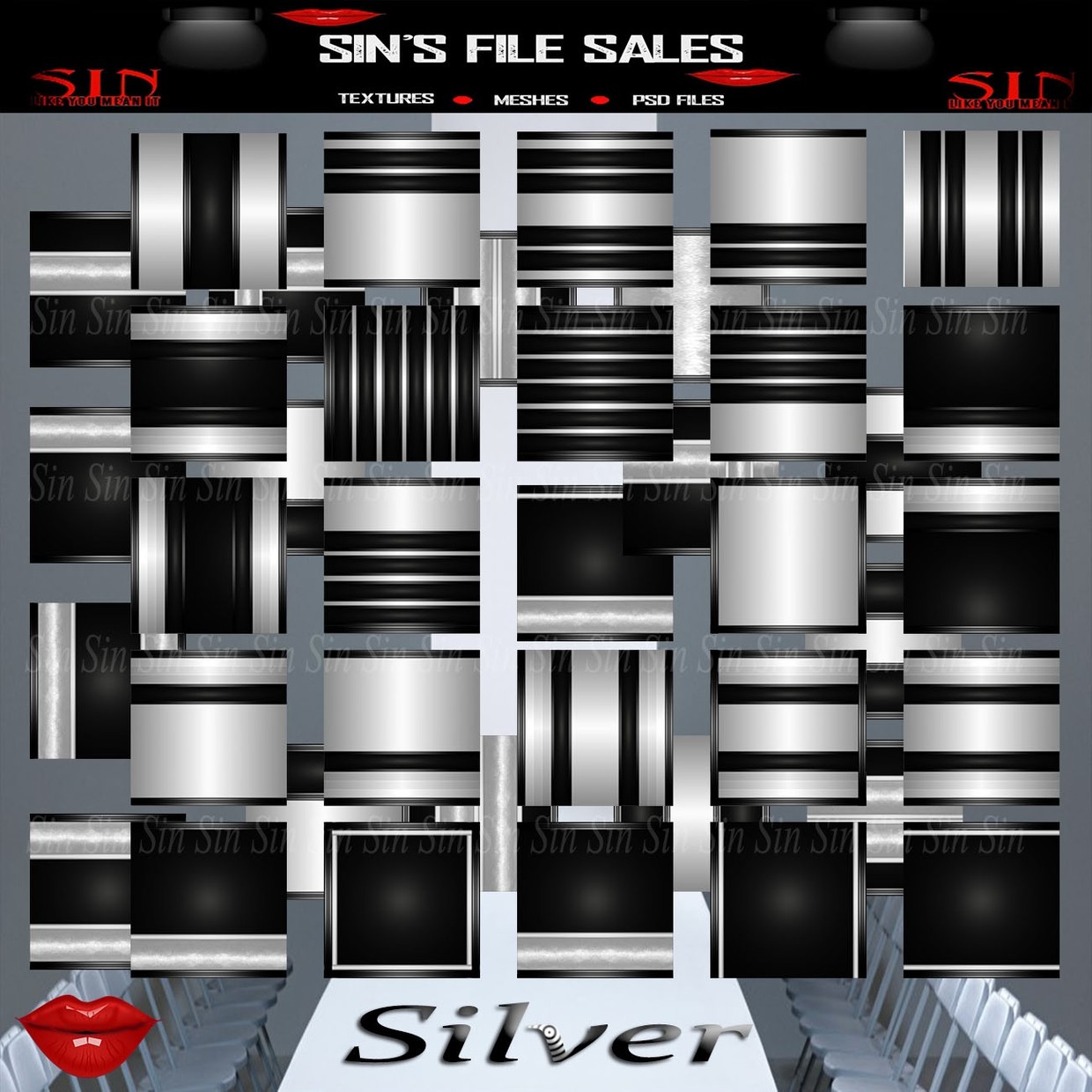 Silver *40 Textures - IMVU Shop and File Sales