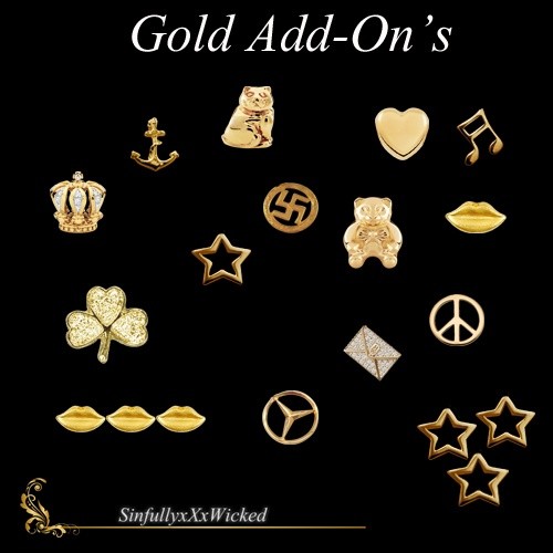 Gold Tone Charm Add-On's (15 png files)