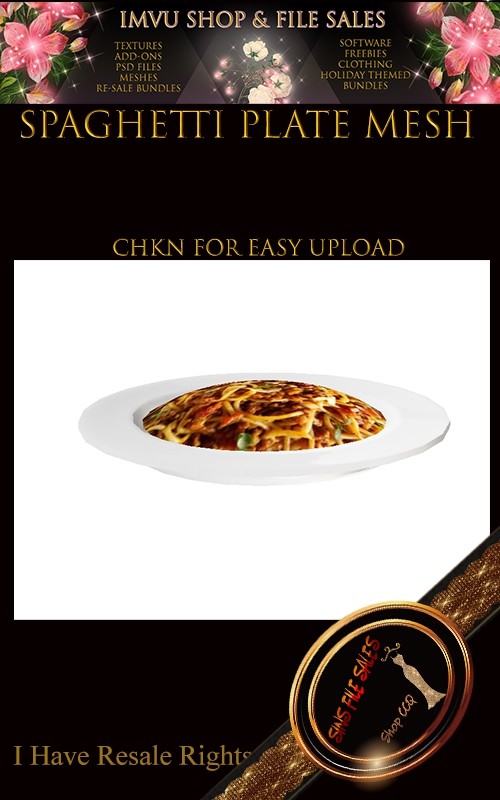 Food Mesh IMVU Shop and File Sales