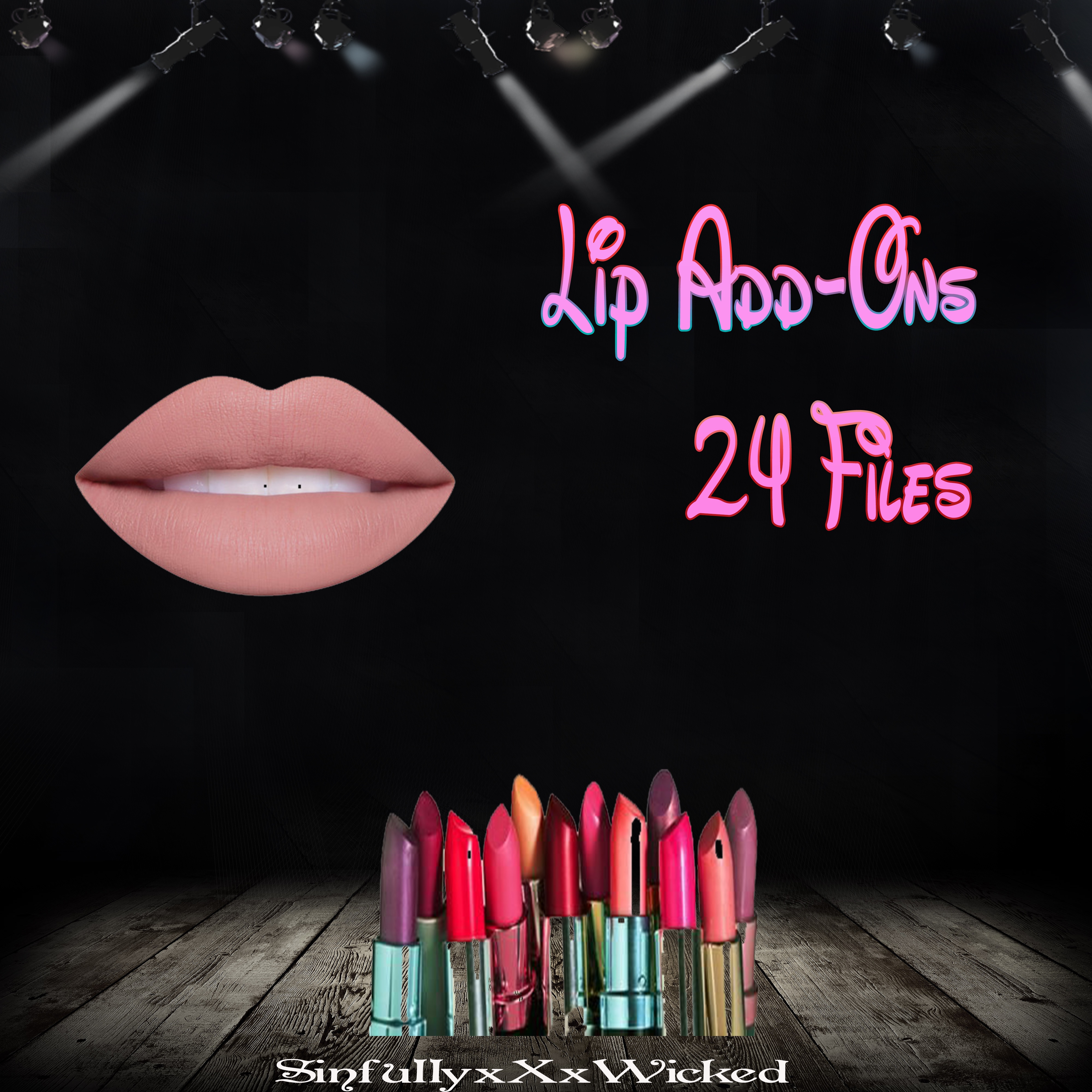 Lip Add-On's (24 Lip Pack, PNG File) - IMVU Shop and File Sales