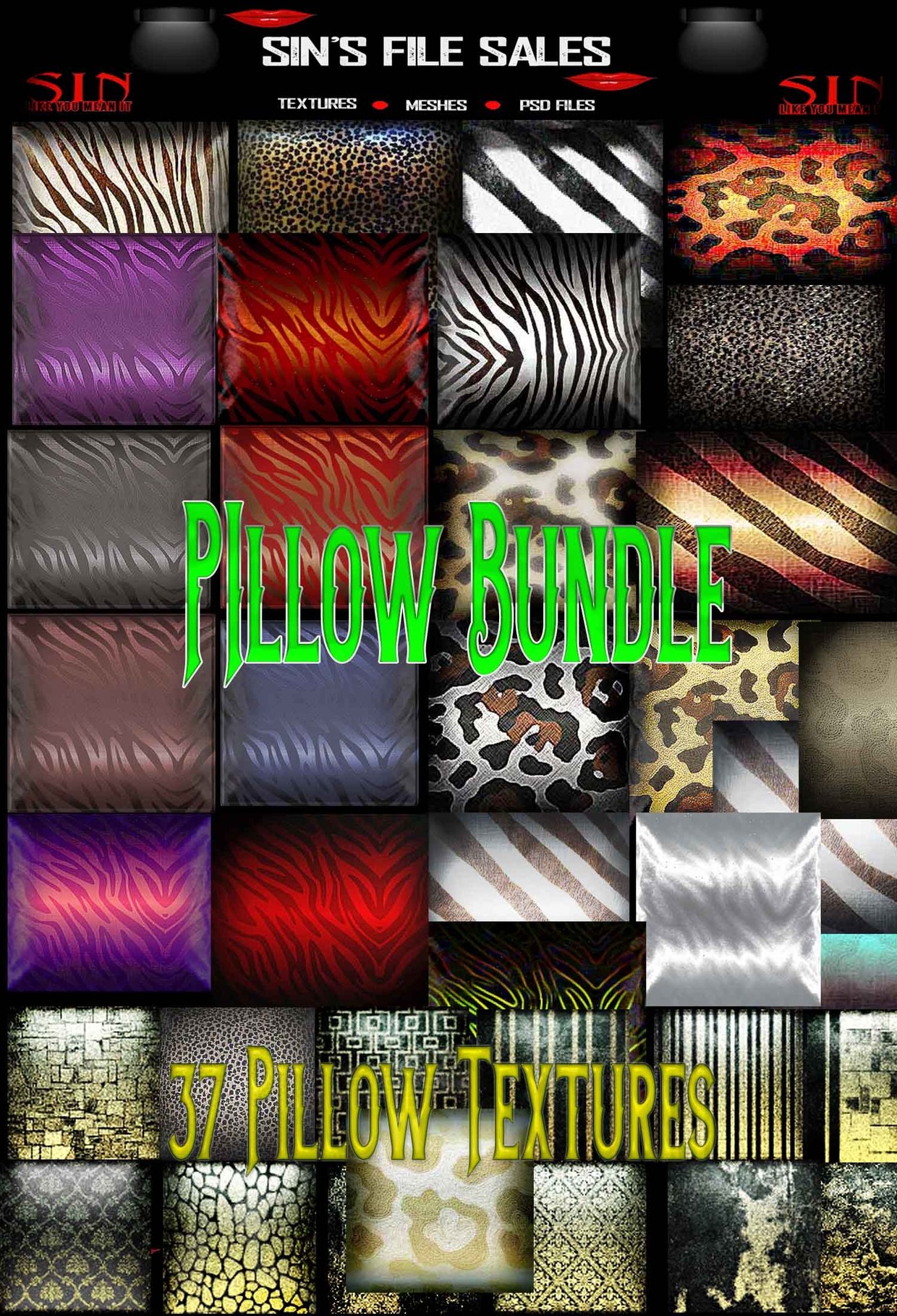 Pillow Texture Bundle * 37 Textures - IMVU Shop and File Sales