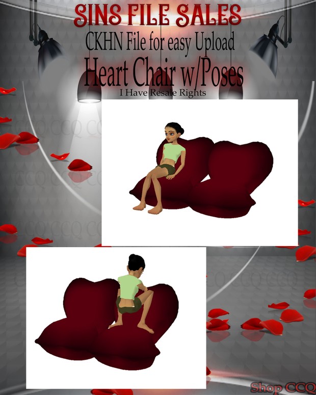 ♥Heart Sofa Chair w/Poses Mesh*CHKN File