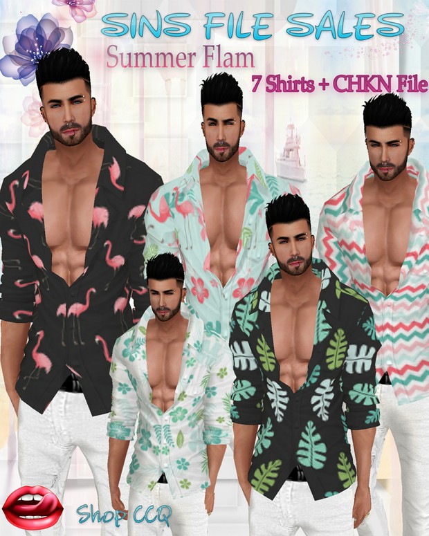 ◘Summer Flam Open Shirt Set◘