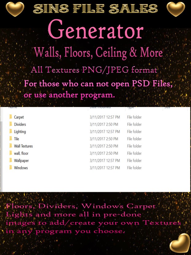 Wall, Floor, Window & More Generator (Image Files)
