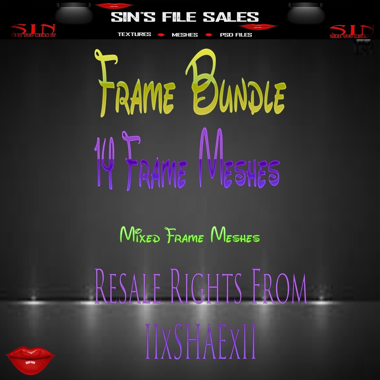 Frame Mesh Bundle *14 Frame Meshes IMVU Shop and File Sales