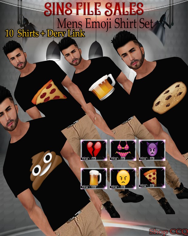 •Mens Emoji Shirts Black• 10 Shirts Included