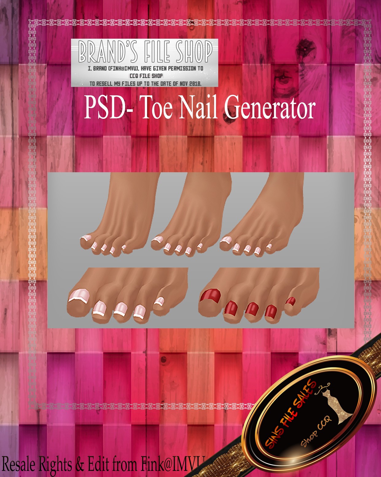 Download Toe Nail Generator Psd Imvu Shop And File Sales