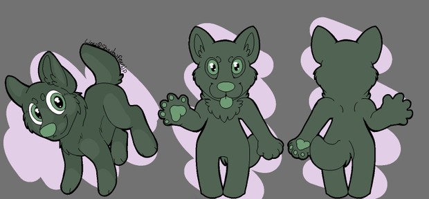 Feral wolf ref sheet base.