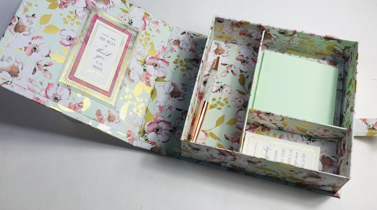 STATIONERY BOX3 COMPARTMENT PDF POSH PAPER LADY