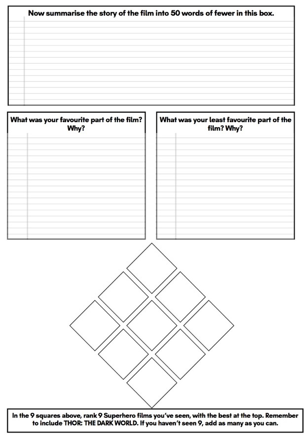 Thor: The Dark World - revision guide and workbook for GCSE Film Studies Paper 1