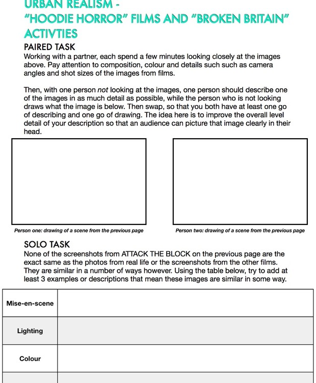 Attack the Block - a comprehensive scheme of work and eBook for GCSE Film Studies.