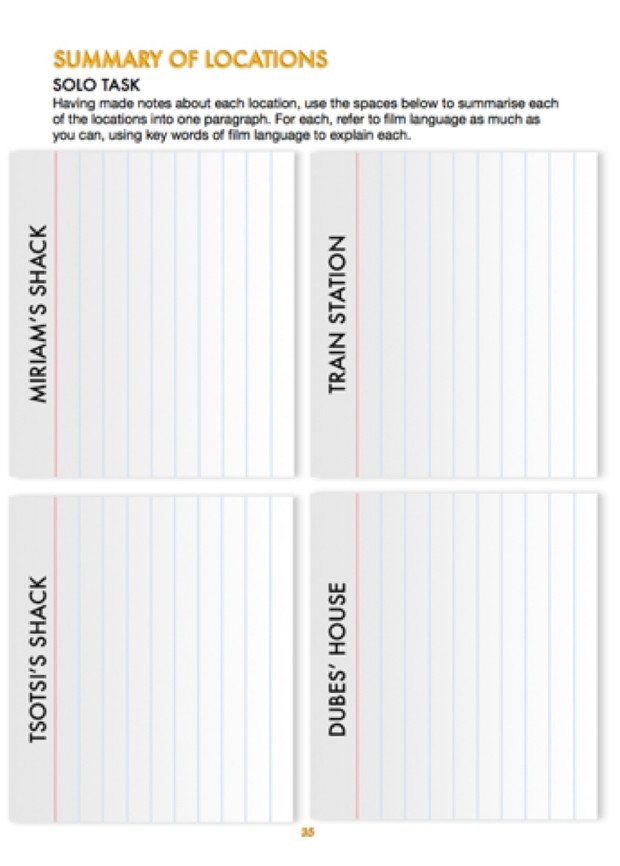 Tsotsi GCSE Film Studies Scheme of Work / Revision book / viewing guide