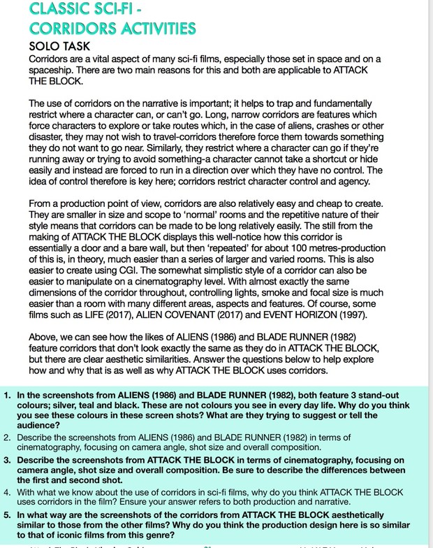 Attack the Block - a comprehensive scheme of work and eBook for GCSE Film Studies.