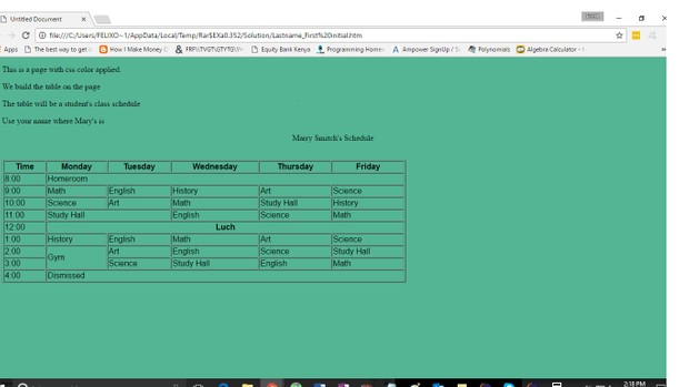 Lab Assignment 6: Working with Tables Solution