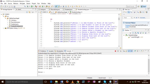 Assignment 3 (Linked List and insertion sort)